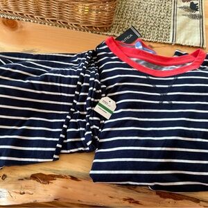 Nautica Navy and White Striped Tank with Red Accents